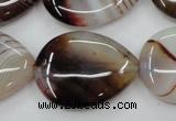 CAG5924 15 inches 22*30mm flat teardrop Madagascar agate gemstone beads