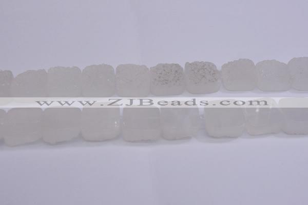 CAG5980 15.5 inches 20*20mm square white agate gemstone beads