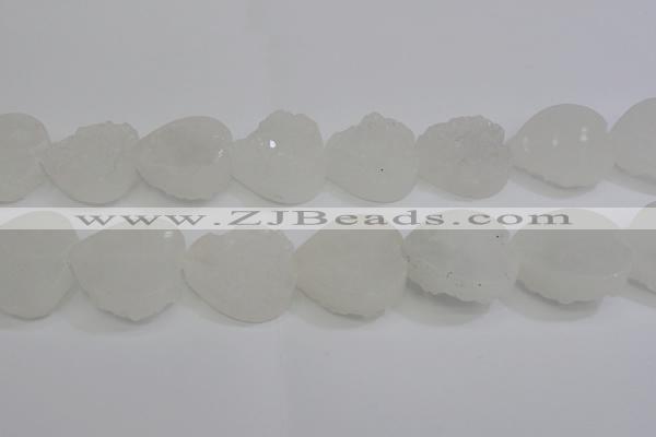 CAG5982 15.5 inches 30mm heart white agate gemstone beads