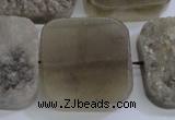 CAG5988 15.5 inches 25*25mm square grey agate gemstone beads