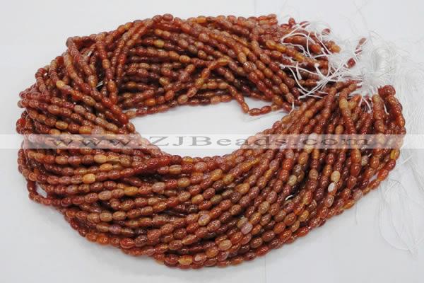 CAG603 15.5 inches 4*6mm rice natural fire agate beads wholesale