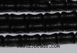 CAG6038 15.5 inches 4*8mm bone matte black agate beads