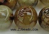 CAG6053 15.5 inches 24mm round dragon veins agate beads