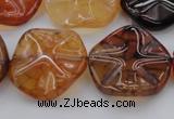 CAG6055 15.5 inches 20mm wavy coin dragon veins agate beads