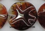 CAG6057 15.5 inches 40mm wavy coin dragon veins agate beads