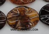 CAG6061 15.5 inches 22*30mm wavy oval dragon veins agate beads