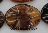 CAG6062 15.5 inches 30*40mm wavy oval dragon veins agate beads