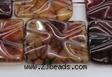 CAG6065 15.5 inches 18*25mm wavy rectangle dragon veins agate beads