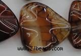 CAG6077 15.5 inches 40mm wavy triangle dragon veins agate beads