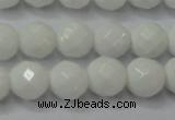 CAG6101 15.5 inches 6mm faceted round white agate gemstone beads