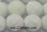 CAG6105 15.5 inches 14mm faceted round white agate gemstone beads