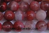 CAG6112 15.5 inches 8mm round south red agate gemstone beads