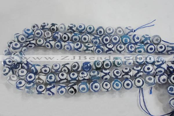 CAG6125 15 inches 8mm faceted round tibetan agate gemstone beads