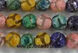 CAG6142 15 inches 12mm faceted round tibetan agate gemstone beads