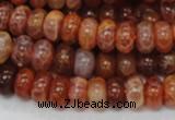 CAG616 15.5 inches 6*10mm rondelle natural fire agate beads