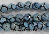 CAG6161 15 inches 10mm faceted round tibetan agate gemstone beads