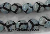 CAG6188 15 inches 14mm faceted round tibetan agate gemstone beads