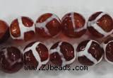 CAG6200 15 inches 8mm faceted round tibetan agate gemstone beads