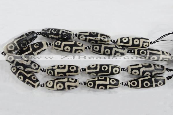 CAG6216 15 inches 15*40mm rice tibetan agate gemstone beads