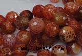 CAG622 15.5 inches 12mm faceted round natural fire agate beads