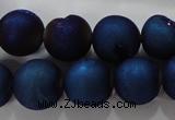 CAG6247 15 inches 18mm round plated druzy agate beads wholesale