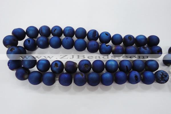 CAG6248 15 inches 20mm round plated druzy agate beads wholesale