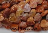 CAG628 15.5 inches 10*10mm heart natural fire agate beads wholesale