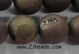 CAG6298 15 inches 20mm round plated druzy agate beads wholesale