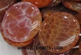 CAG634 15.5 inches 40mm coin natural fire agate beads wholesale