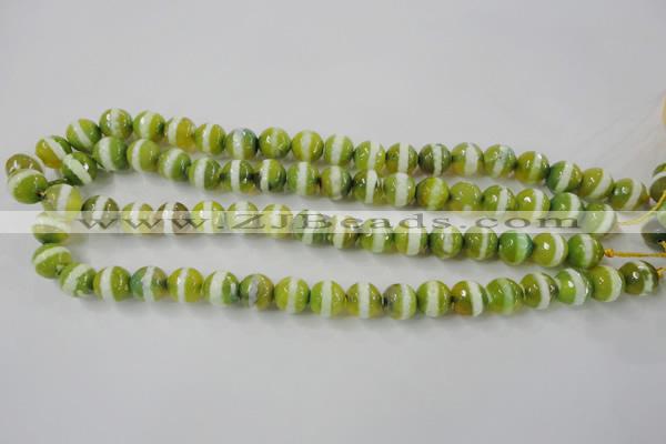 CAG6358 15 inches 8mm faceted round tibetan agate gemstone beads
