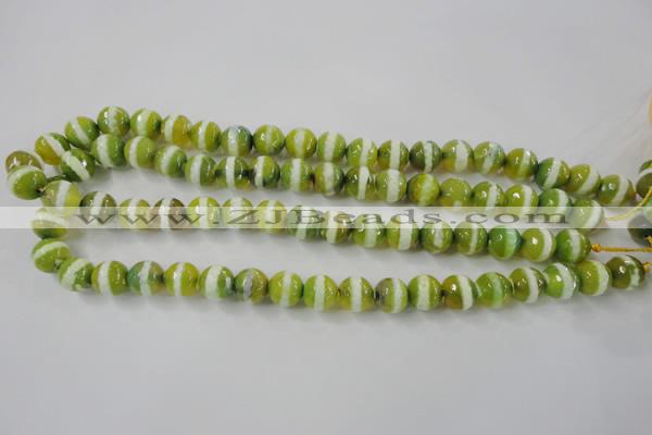 CAG6359 15 inches 10mm faceted round tibetan agate gemstone beads