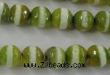 CAG6360 15 inches 12mm faceted round tibetan agate gemstone beads