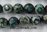 CAG6396 15 inches 10mm faceted round tibetan agate gemstone beads