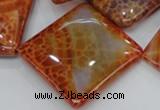 CAG648 15.5 inches 40*40mm rhombic natural fire agate beads