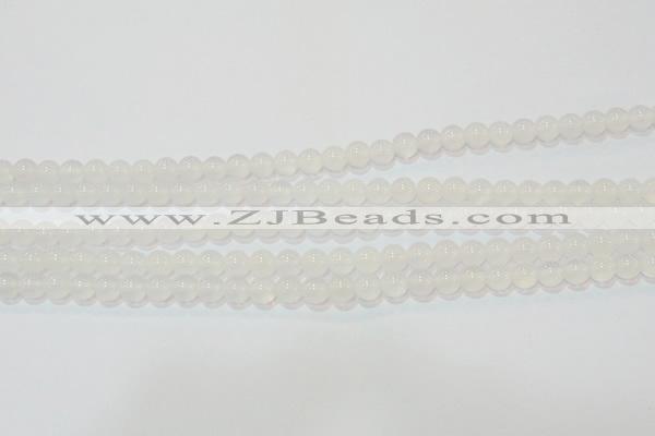 CAG6501 15.5 inches 6mm round Brazilian white agate beads