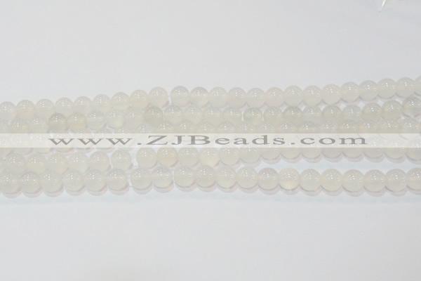 CAG6502 15.5 inches 8mm round Brazilian white agate beads