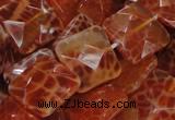 CAG651 15.5 inches 14*14mm faceted square natural fire agate beads
