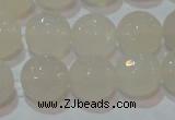 CAG6515 15.5 inches 14mm faceted round Brazilian white agate beads