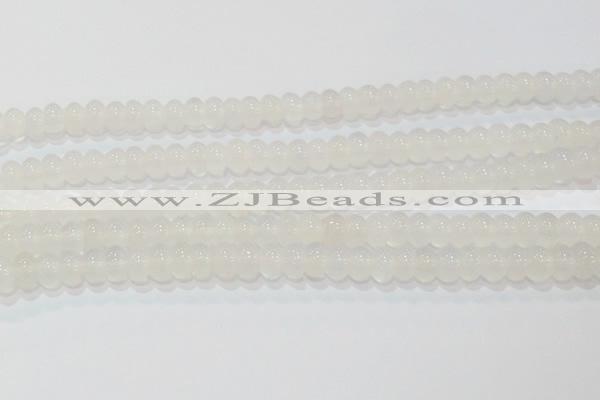 CAG6522 15.5 inches 6*10mm rondelle Brazilian white agate beads