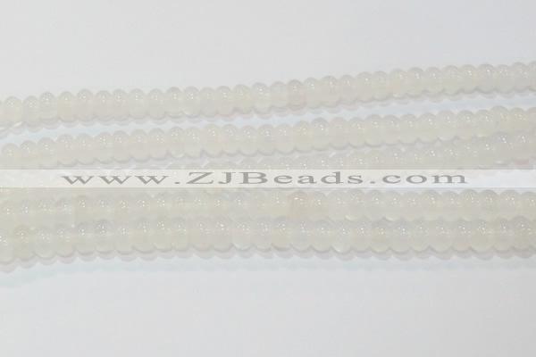 CAG6522 15.5 inches 6*10mm rondelle Brazilian white agate beads