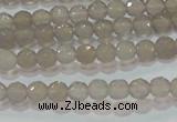 CAG6535 15.5 inches 4mm faceted round Brazilian grey agate beads