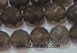 CAG6538 15.5 inches 14mm faceted round Brazilian grey agate beads