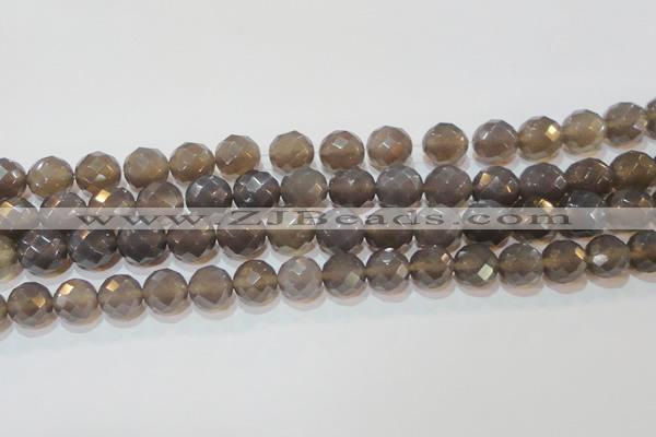 CAG6538 15.5 inches 14mm faceted round Brazilian grey agate beads