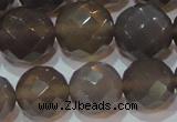 CAG6539 15.5 inches 16mm faceted round Brazilian grey agate beads