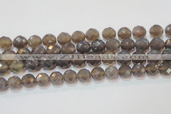 CAG6539 15.5 inches 16mm faceted round Brazilian grey agate beads