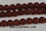 CAG6551 15.5 inches 5mm round matte red agate beads wholesale