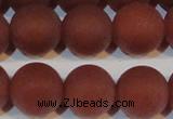 CAG6558 15.5 inches 16mm round matte red agate beads wholesale