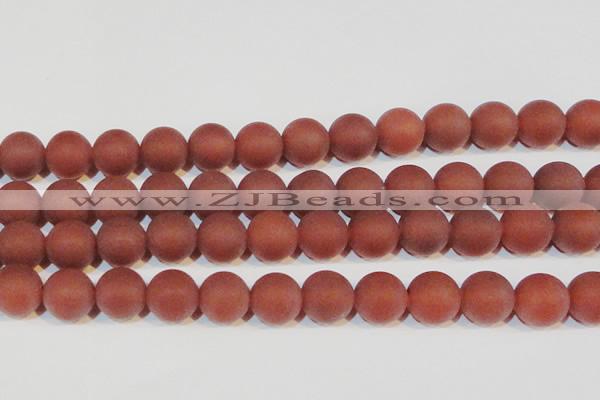 CAG6559 15.5 inches 18mm round matte red agate beads wholesale