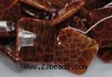 CAG656 15.5 inches 18*18mm faceted rhombic natural fire agate beads