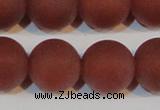 CAG6560 15.5 inches 20mm round matte red agate beads wholesale